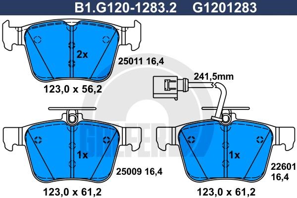 Galfer B1G12012832 Гальмівні колодки, комплект B1G12012832: Приваблива ціна - Купити у Польщі на 2407.PL!