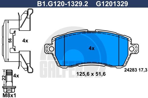 Galfer B1.G120-1329.2 Гальмівні колодки, комплект B1G12013292: Приваблива ціна - Купити у Польщі на 2407.PL!
