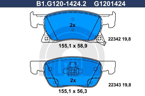 Galfer B1.G120-1424.2 Brake Pad Set, disc brake B1G12014242: Buy near me in Poland at 2407.PL - Good price!