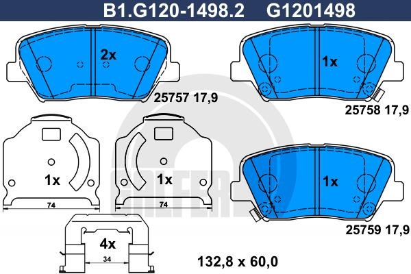 Galfer B1.G120-1498.2 Klocki hamulcowe, zestaw B1G12014982: Dobra cena w Polsce na 2407.PL - Kup Teraz!