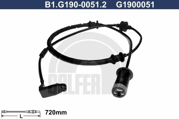 Galfer B1G19000512 Warning contact, brake pad wear B1G19000512: Buy near me in Poland at 2407.PL - Good price!