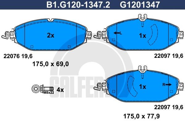Galfer B1.G120-1347.2 Тормозные колодки дисковые, комплект B1G12013472: Отличная цена - Купить в Польше на 2407.PL!