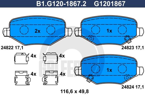 Galfer B1.G120-1867.2 Brake Pad Set, disc brake B1G12018672: Buy near me in Poland at 2407.PL - Good price!