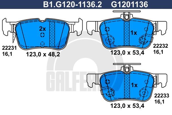 Galfer B1.G120-1136.2 Klocki hamulcowe, zestaw B1G12011362: Dobra cena w Polsce na 2407.PL - Kup Teraz!