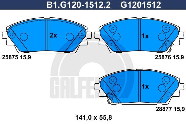 Galfer B1.G120-1512.2 Klocki hamulcowe, zestaw B1G12015122: Dobra cena w Polsce na 2407.PL - Kup Teraz!