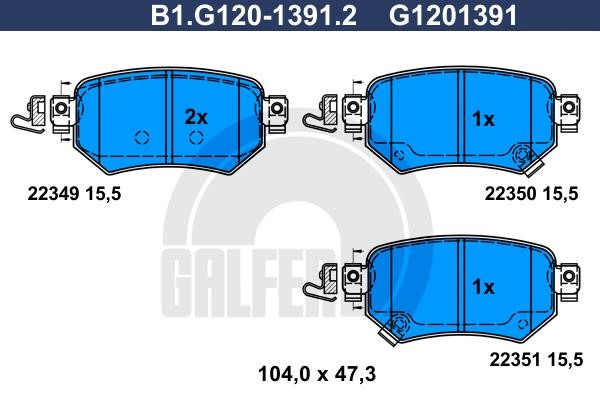 Galfer B1.G120-1391.2 Brake Pad Set, disc brake B1G12013912: Buy near me in Poland at 2407.PL - Good price!
