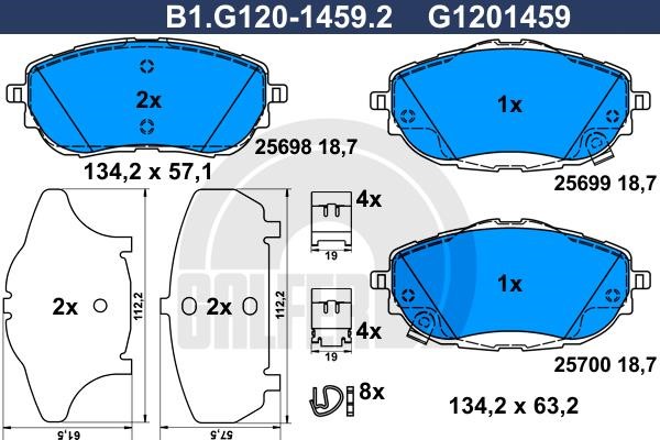 Galfer B1.G120-1459.2 Scheibenbremsbeläge, Set B1G12014592: Kaufen Sie zu einem guten Preis in Polen bei 2407.PL!