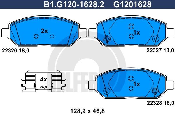 Galfer B1.G120-1628.2 Klocki hamulcowe, zestaw B1G12016282: Dobra cena w Polsce na 2407.PL - Kup Teraz!