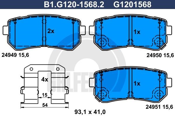 Galfer B1.G120-1568.2 Brake Pad Set, disc brake B1G12015682: Buy near me in Poland at 2407.PL - Good price!