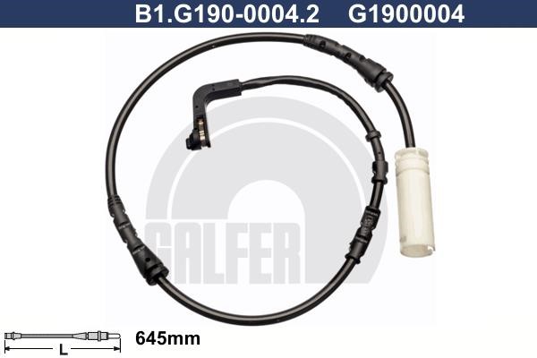 Galfer B1G19000042 Warning contact, brake pad wear B1G19000042: Buy near me in Poland at 2407.PL - Good price!