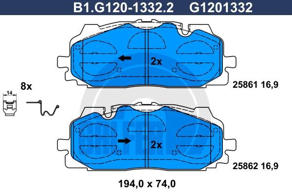Galfer B1.G120-1332.2 Brake Pad Set, disc brake B1G12013322: Buy near me in Poland at 2407.PL - Good price!