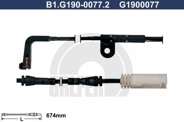 Galfer B1G19000772 Warning contact, brake pad wear B1G19000772: Buy near me in Poland at 2407.PL - Good price!