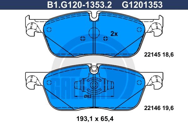 Galfer B1.G120-1353.2 Brake Pad Set, disc brake B1G12013532: Buy near me in Poland at 2407.PL - Good price!