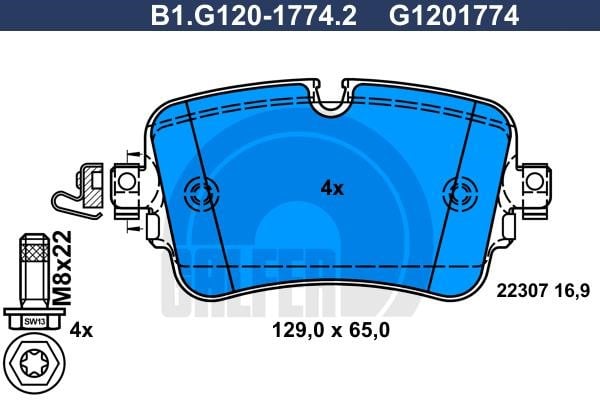Galfer B1.G120-1774.2 Brake Pad Set, disc brake B1G12017742: Buy near me at 2407.PL in Poland at an Affordable price!