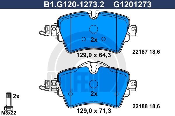 Galfer B1.G120-1273.2 Brake Pad Set, disc brake B1G12012732: Buy near me in Poland at 2407.PL - Good price!