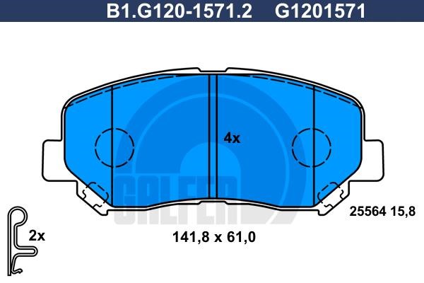 Galfer B1.G120-1571.2 Klocki hamulcowe, zestaw B1G12015712: Dobra cena w Polsce na 2407.PL - Kup Teraz!