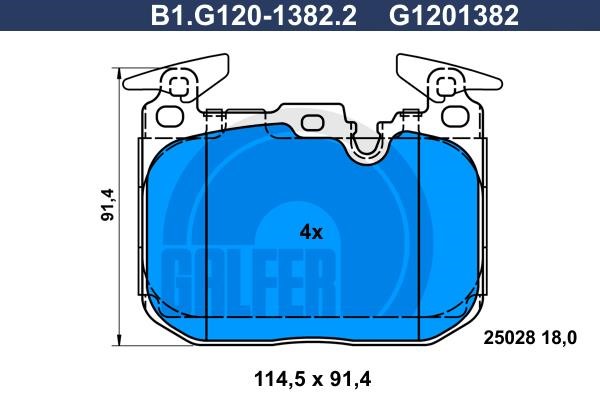 Galfer B1G12013822 Brake Pad Set, disc brake B1G12013822: Buy near me in Poland at 2407.PL - Good price!