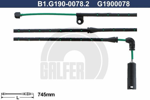 Galfer B1G19000782 Warning contact, brake pad wear B1G19000782: Buy near me in Poland at 2407.PL - Good price!