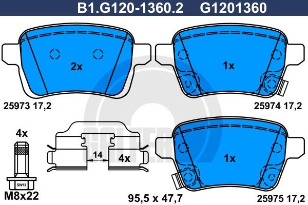 Galfer B1G12013602 Гальмівні колодки, комплект B1G12013602: Приваблива ціна - Купити у Польщі на 2407.PL!