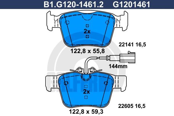 Galfer B1.G120-1461.2 Brake Pad Set, disc brake B1G12014612: Buy near me in Poland at 2407.PL - Good price!