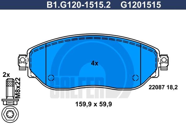Galfer B1.G120-1515.2 Scheibenbremsbeläge, Set B1G12015152: Kaufen Sie zu einem guten Preis in Polen bei 2407.PL!
