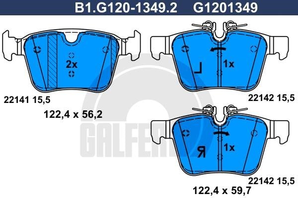 Galfer B1.G120-1349.2 Тормозные колодки дисковые, комплект B1G12013492: Отличная цена - Купить в Польше на 2407.PL!