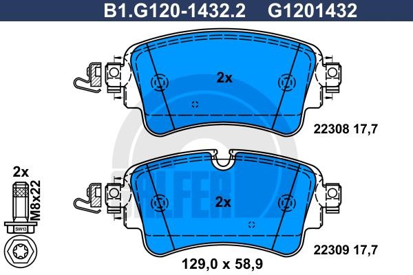 Galfer B1.G120-1432.2 Brake Pad Set, disc brake B1G12014322: Buy near me in Poland at 2407.PL - Good price!