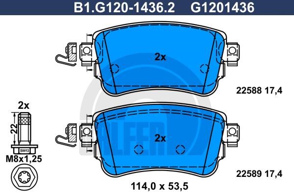 Galfer B1.G120-1436.2 Тормозные колодки дисковые, комплект B1G12014362: Отличная цена - Купить в Польше на 2407.PL!