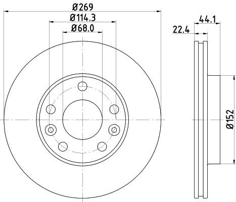 Hella-Pagid 8DD 355 122-431 Brake disc 8DD355122431: Buy near me at 2407.PL in Poland at an Affordable price!