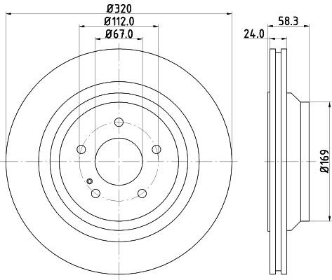 Hella-Pagid 8DD 355 128-751 Rear ventilated brake disc 8DD355128751: Buy near me in Poland at 2407.PL - Good price!