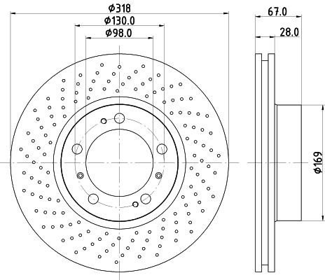 Hella-Pagid 8DD 355 127-501 Brake disc 8DD355127501: Buy near me in Poland at 2407.PL - Good price!