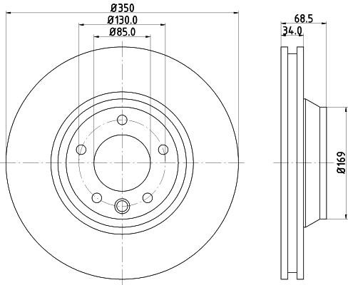 Hella-Pagid 8DD 355 128-071 Front brake disc ventilated 8DD355128071: Buy near me in Poland at 2407.PL - Good price!