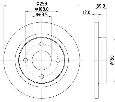 Hella-Pagid 8DD 355 126-611 Тормозной диск задний невентилируемый 8DD355126611: Купить в Польше - Отличная цена на 2407.PL!
