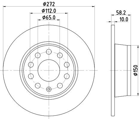 Hella-Pagid 8DD 355 131-811 Тормозной диск задний невентилируемый 8DD355131811: Отличная цена - Купить в Польше на 2407.PL!