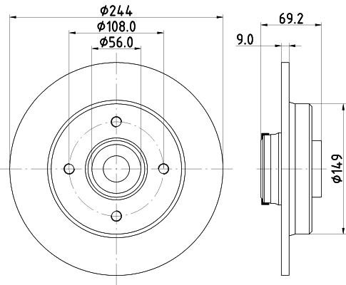 Hella-Pagid 8DD 355 132-161 Тормозной диск задний невентилируемый 8DD355132161: Отличная цена - Купить в Польше на 2407.PL!
