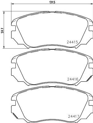 Hella-Pagid 8DB 355 032-561 Гальмівні колодки, комплект 8DB355032561: Приваблива ціна - Купити у Польщі на 2407.PL!