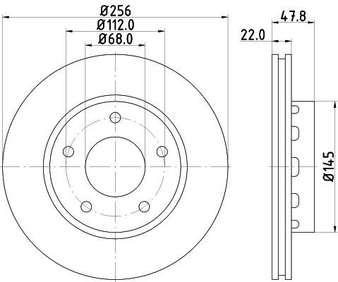 Hella-Pagid 8DD 355 128-901 Brake disc 8DD355128901: Buy near me in Poland at 2407.PL - Good price!