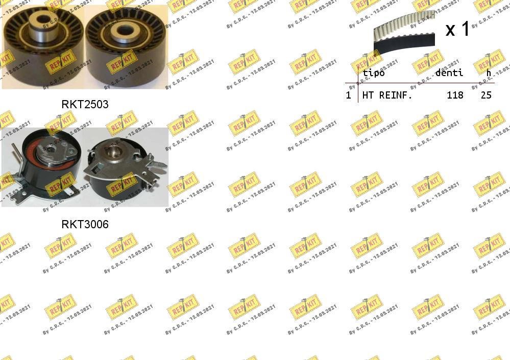 Repkit RKTK1075 Комплект зубчастих ременів RKTK1075: Приваблива ціна - Купити у Польщі на 2407.PL!