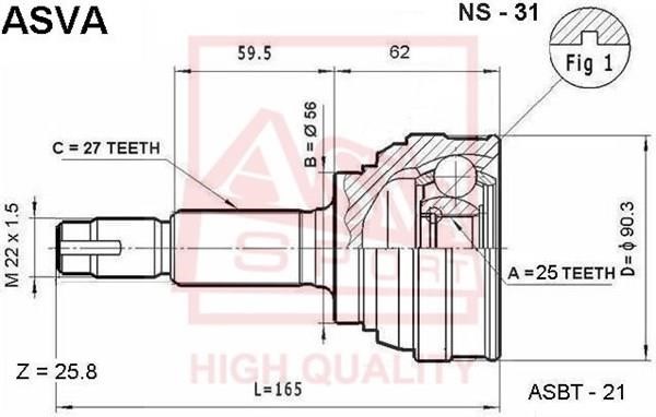 Asva NS-31 Шарнир равных угловых скоростей (ШРУС) NS31: Отличная цена - Купить в Польше на 2407.PL!