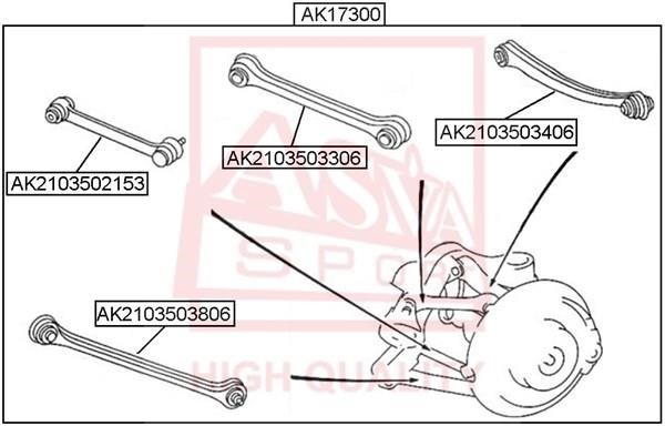 Asva AK17300 Комплект рычагов AK17300: Отличная цена - Купить в Польше на 2407.PL!