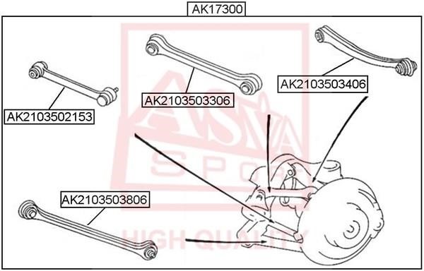 Asva AK2103503306 Рычаг подвески AK2103503306: Купить в Польше - Отличная цена на 2407.PL!