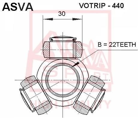 Asva VOTRIP-440 Комплект шарнірів, приводний вал VOTRIP440: Приваблива ціна - Купити у Польщі на 2407.PL!