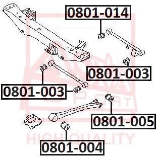 Asva 0801-003 Control Arm-/Trailing Arm Bush 0801003: Buy near me in Poland at 2407.PL - Good price!