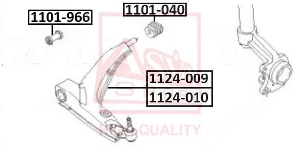 Asva 1101-040 Сайлентблок рычага подвески 1101040: Отличная цена - Купить в Польше на 2407.PL!