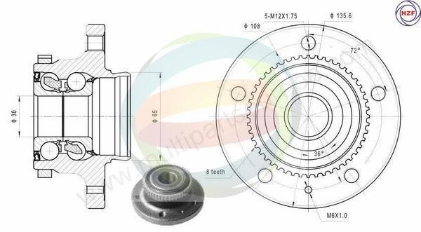 Odm-multiparts 70-150019 Wheel bearing kit 70150019: Buy near me in Poland at 2407.PL - Good price!