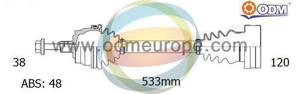 Odm-multiparts 18-213401 Drive shaft 18213401: Buy near me in Poland at 2407.PL - Good price!