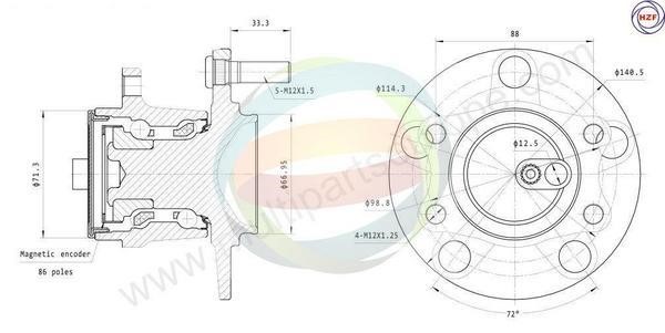 Odm-multiparts 70-080036 Wheel bearing kit 70080036: Buy near me in Poland at 2407.PL - Good price!