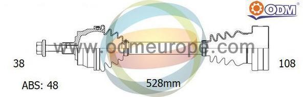 Odm-multiparts 18212091 Drive shaft 18212091: Buy near me in Poland at 2407.PL - Good price!