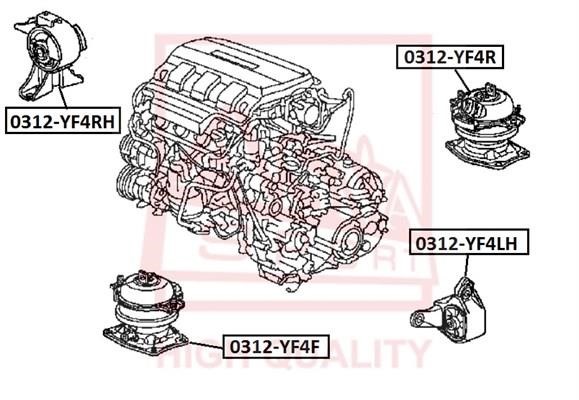 Asva 0312-YF4F Engine mount 0312YF4F: Buy near me in Poland at 2407.PL - Good price!