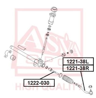 Asva 1221-38R Tie rod end outer 122138R: Buy near me in Poland at 2407.PL - Good price!